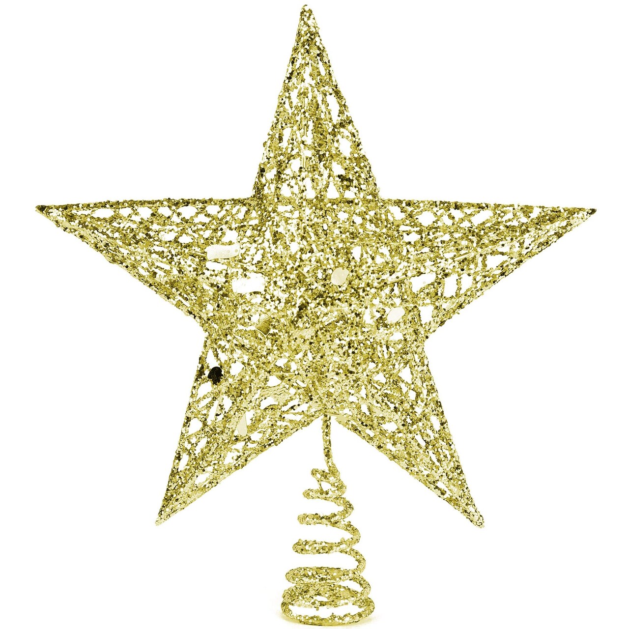 Ornativity Gold Star Tree Topper - Christmas Glitter Star Ornament Treetop Decoration